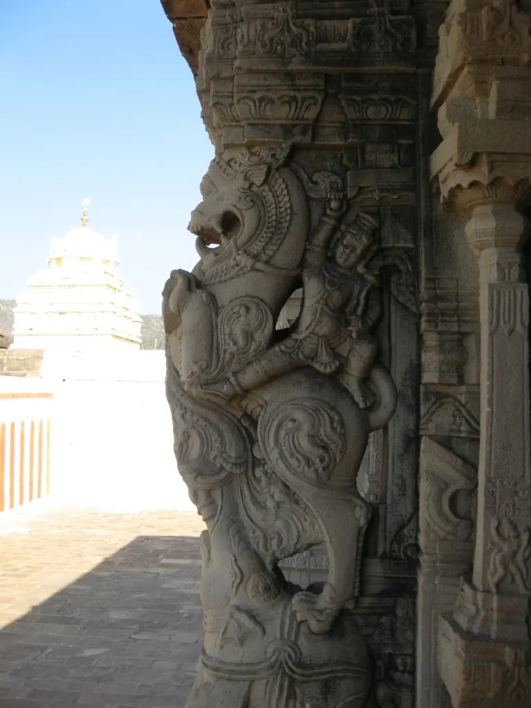 Yali pillar, Ahobilam Temple, Ahobilam, Kurnool District