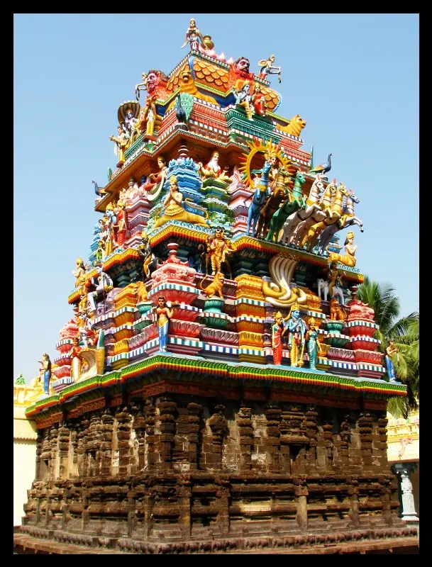 Full view of the main temple at Antarvedi. this temple is said to be constructed between 15th and 16th centuries. most South Indian temples 