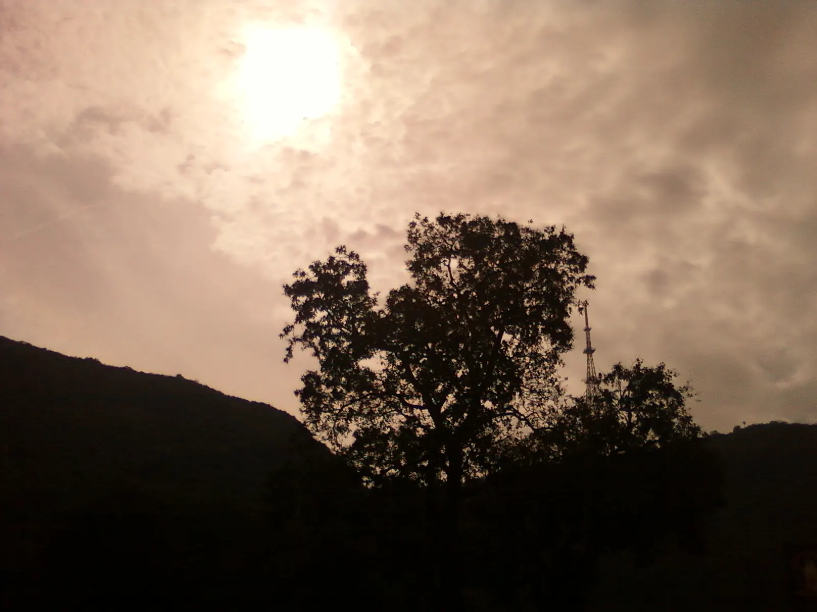 Sunset over Simhachalam hills in Visakhapatnam